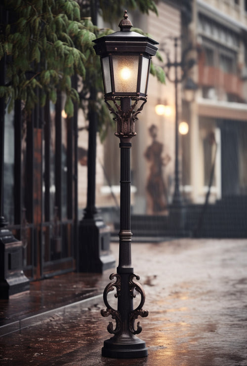 "Bogomił" - Latarnia uliczna, metaloplastyka kuta na wymiar.