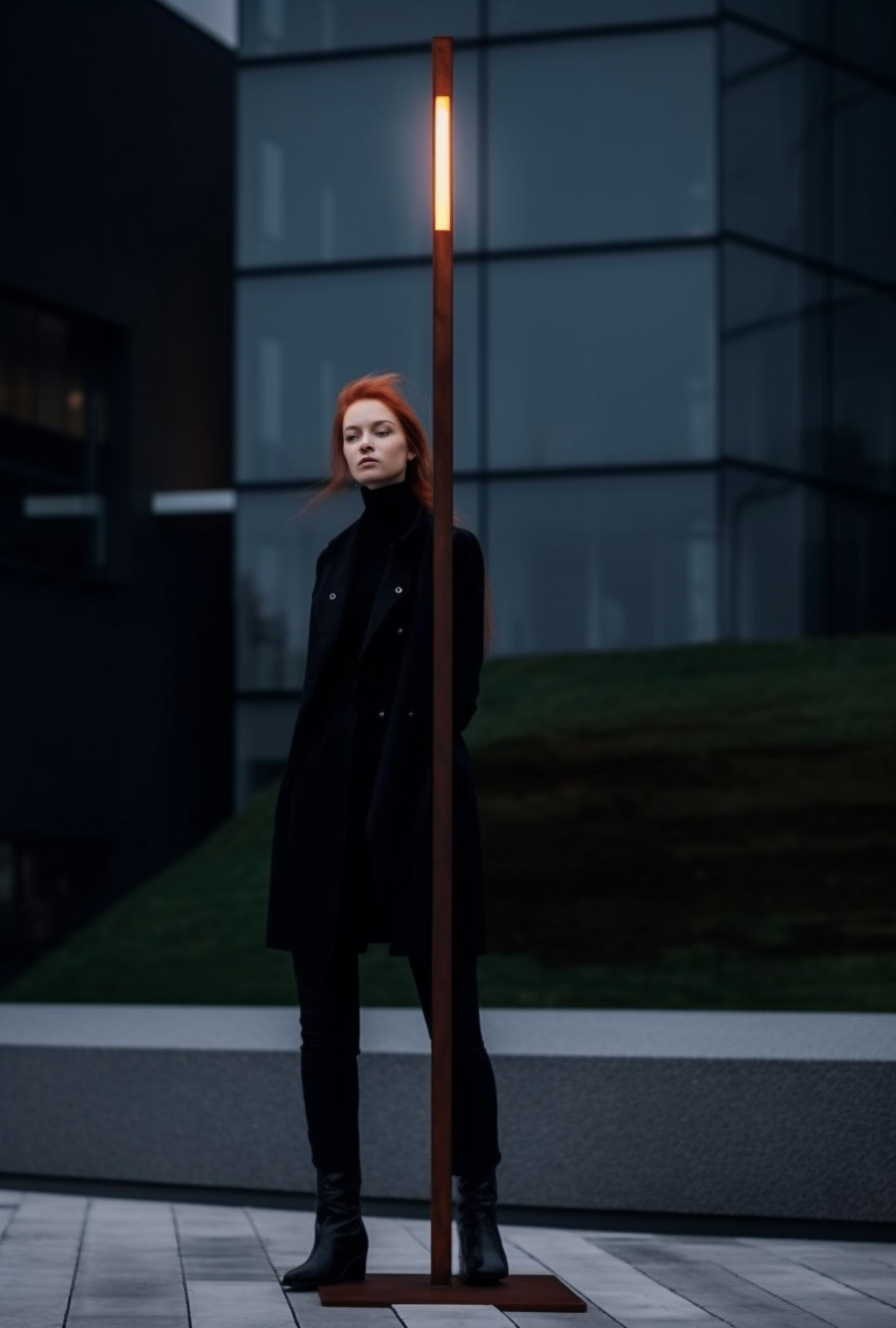 "Brzezdob" - Minimalistyzna latarnia uliczna na wymiar ze stali cor-ten.