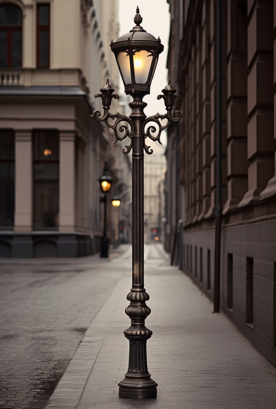 "Bratek" - Latarnia na wymiar. Gotycka. Kowalstwo artystyczne. uliczna ogrodowa kuta lampa