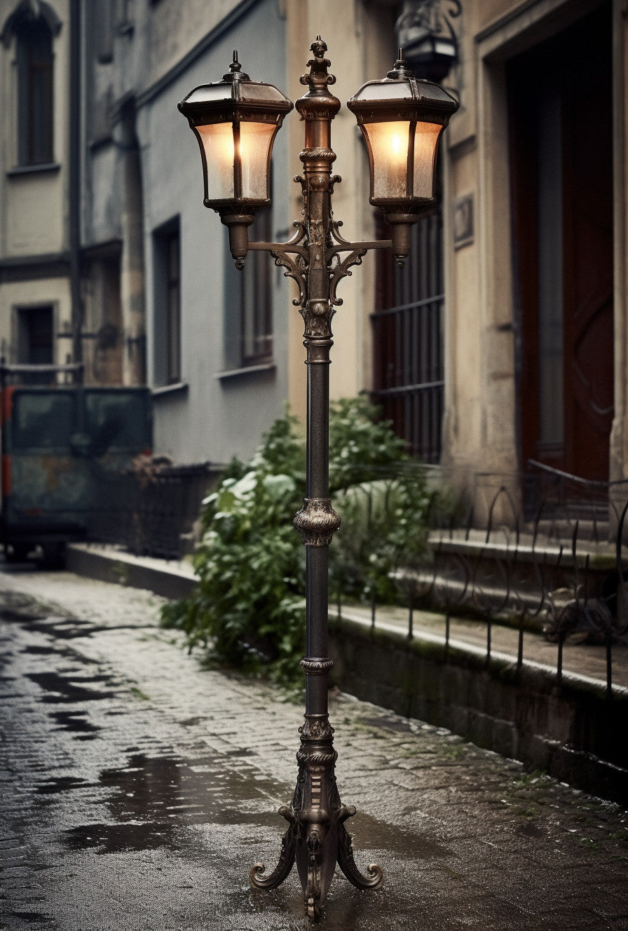 "Braturad" - Latarnia na wymiar. Gotycka. Kowalstwo artystyczne. Kuta lampa ogrodowa uliczna