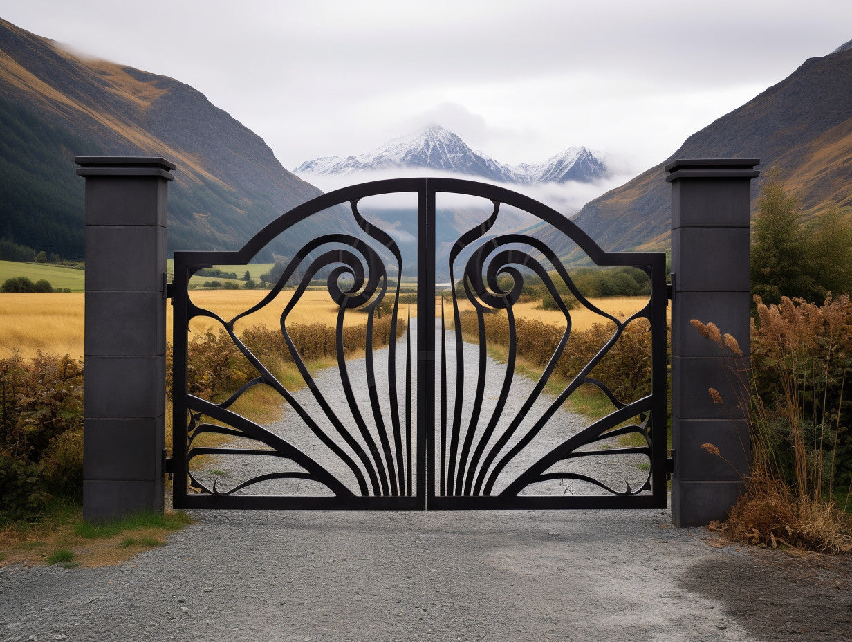 Brama wjazdowa, kuta - "Fluktuacja" metalowa