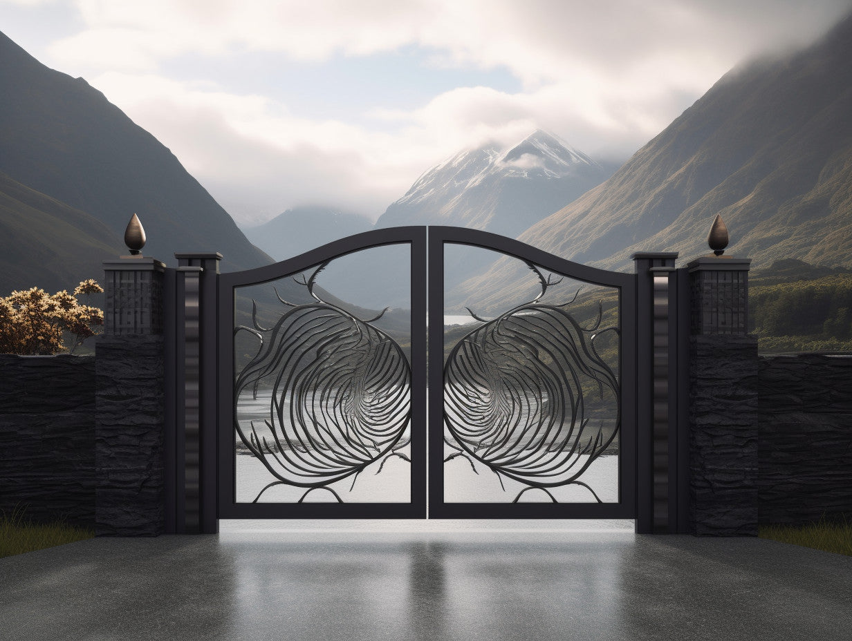 Brama wjazdowa kuta ze stali stalowa metalowa