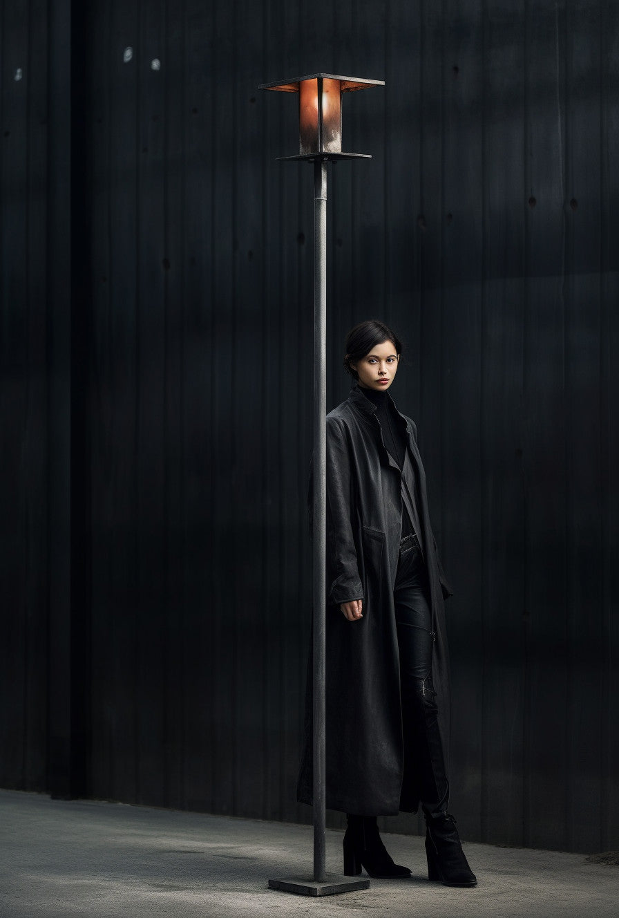 "Dalibor" - Minimalistyczna latarnia uliczna kuta na wymiar. Lampa uliczna kuta ogrodowa