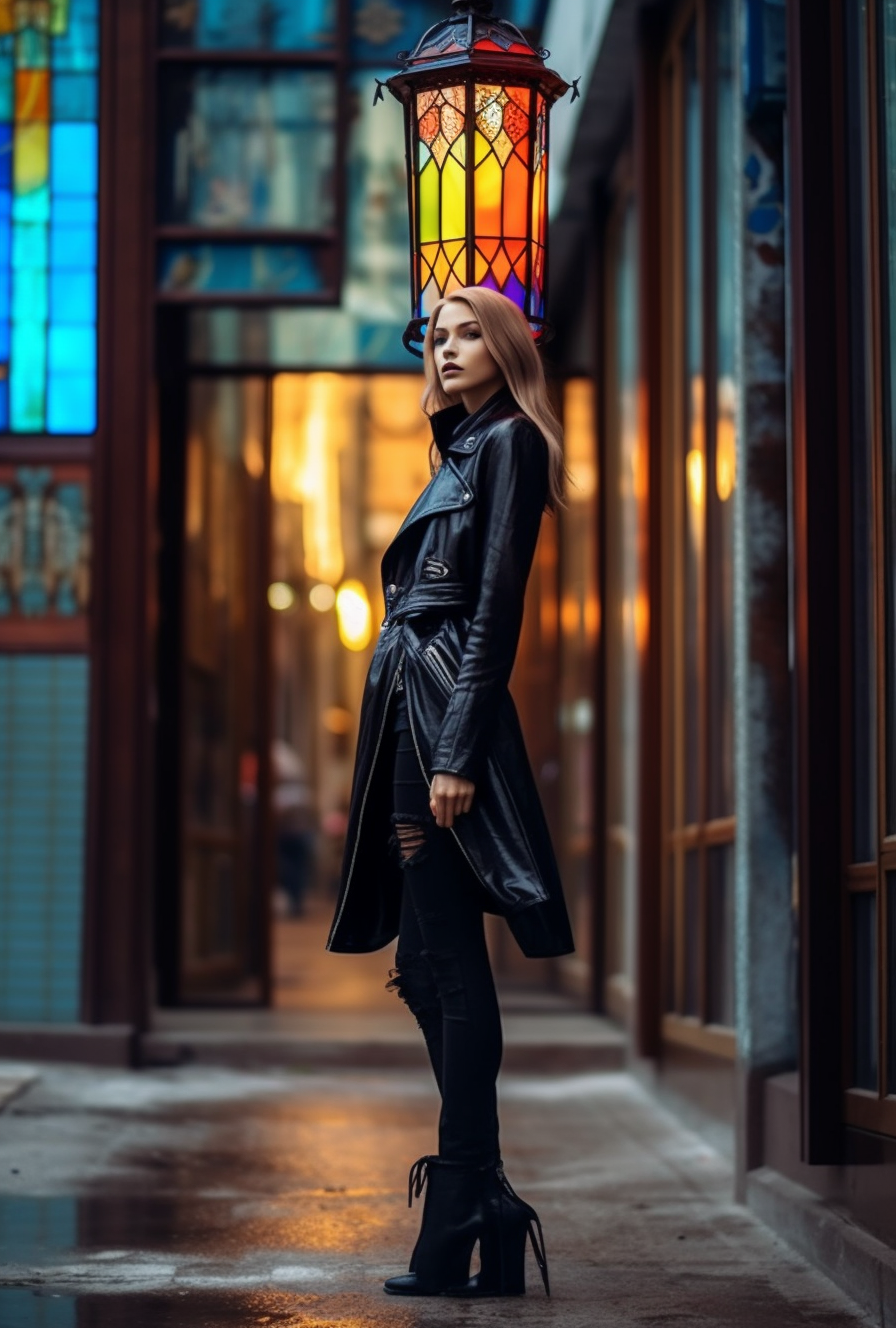 "Chociebąd" - Latarnia uliczna z witrażem na wymiar. Kowalstwo artystyczne.