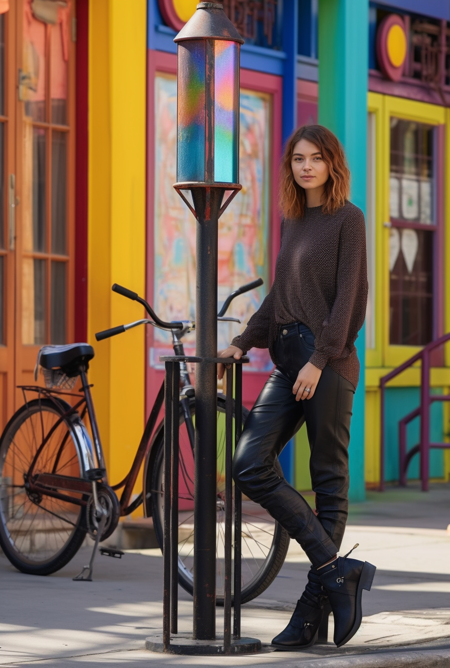 "Bojan" - Latarnia uliczna na wymiar z witrażem. stojak na rower. kuta lampa