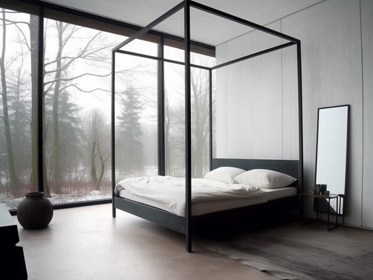 "Przesława" - nowoczesne łóżko kute na wymiar - oszczędny design