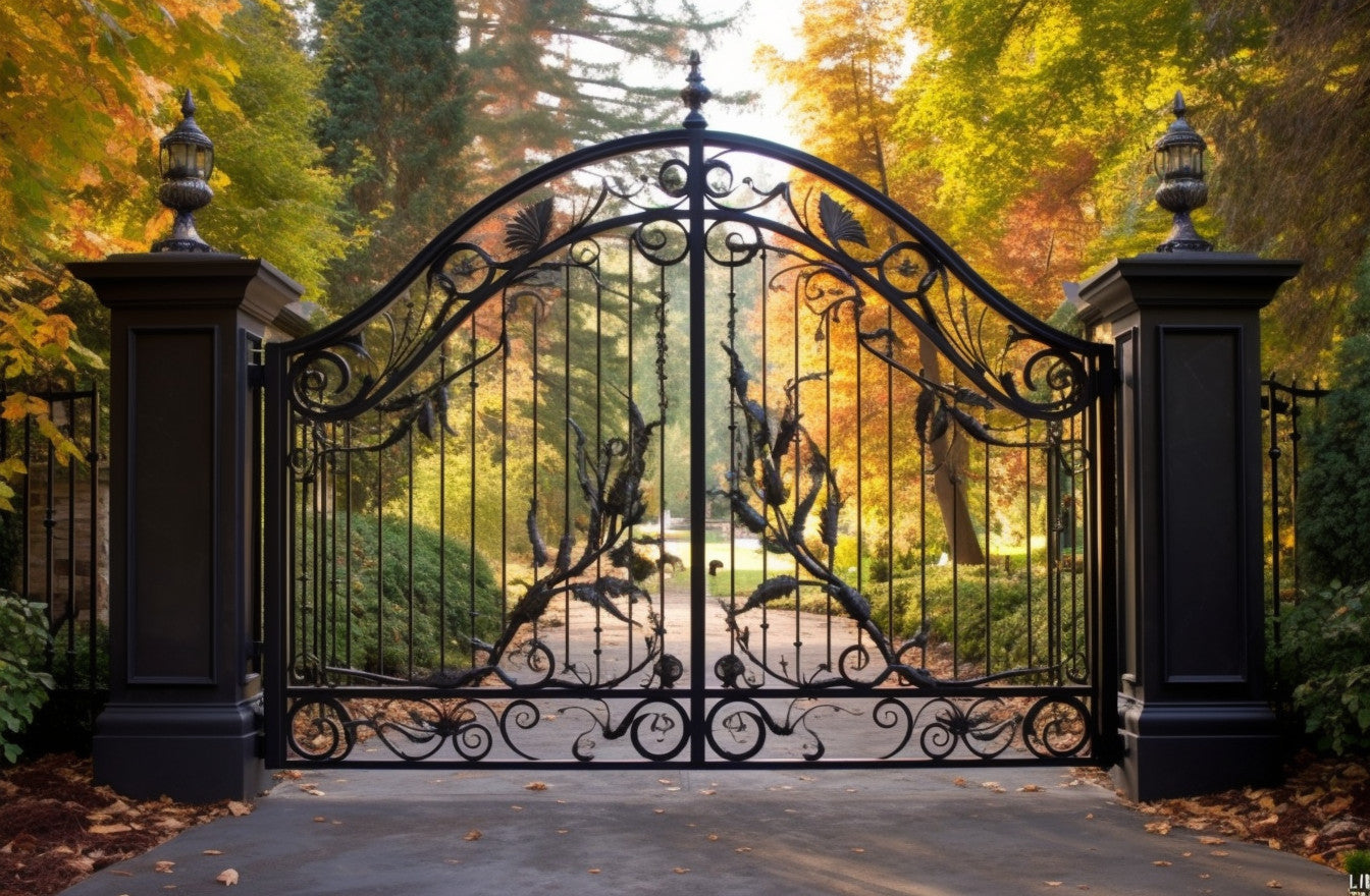 Brama wjazdowa kuta ze stali - pnącza ze stali