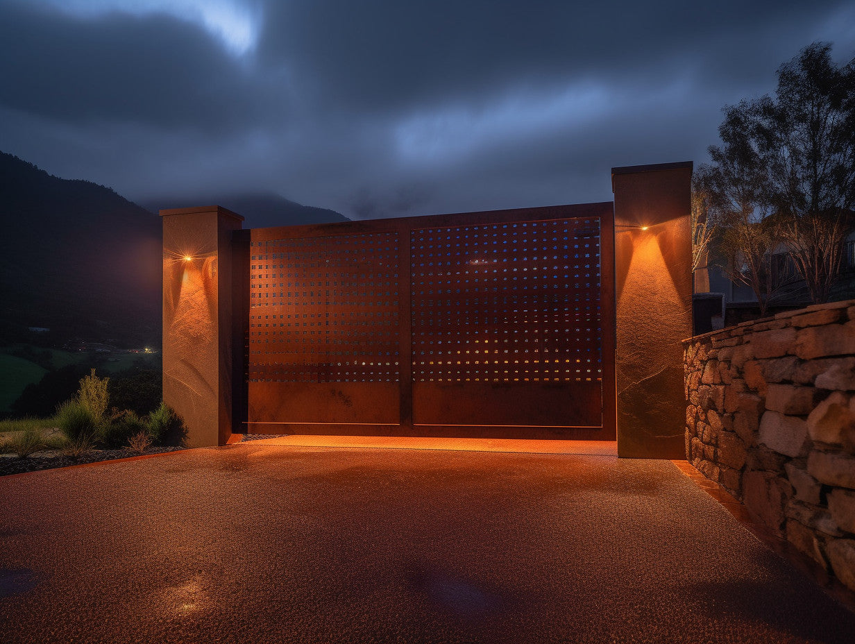 Brama wjazdowa ze stali COR-TEN® - Nowoczesny design, oszczędna forma