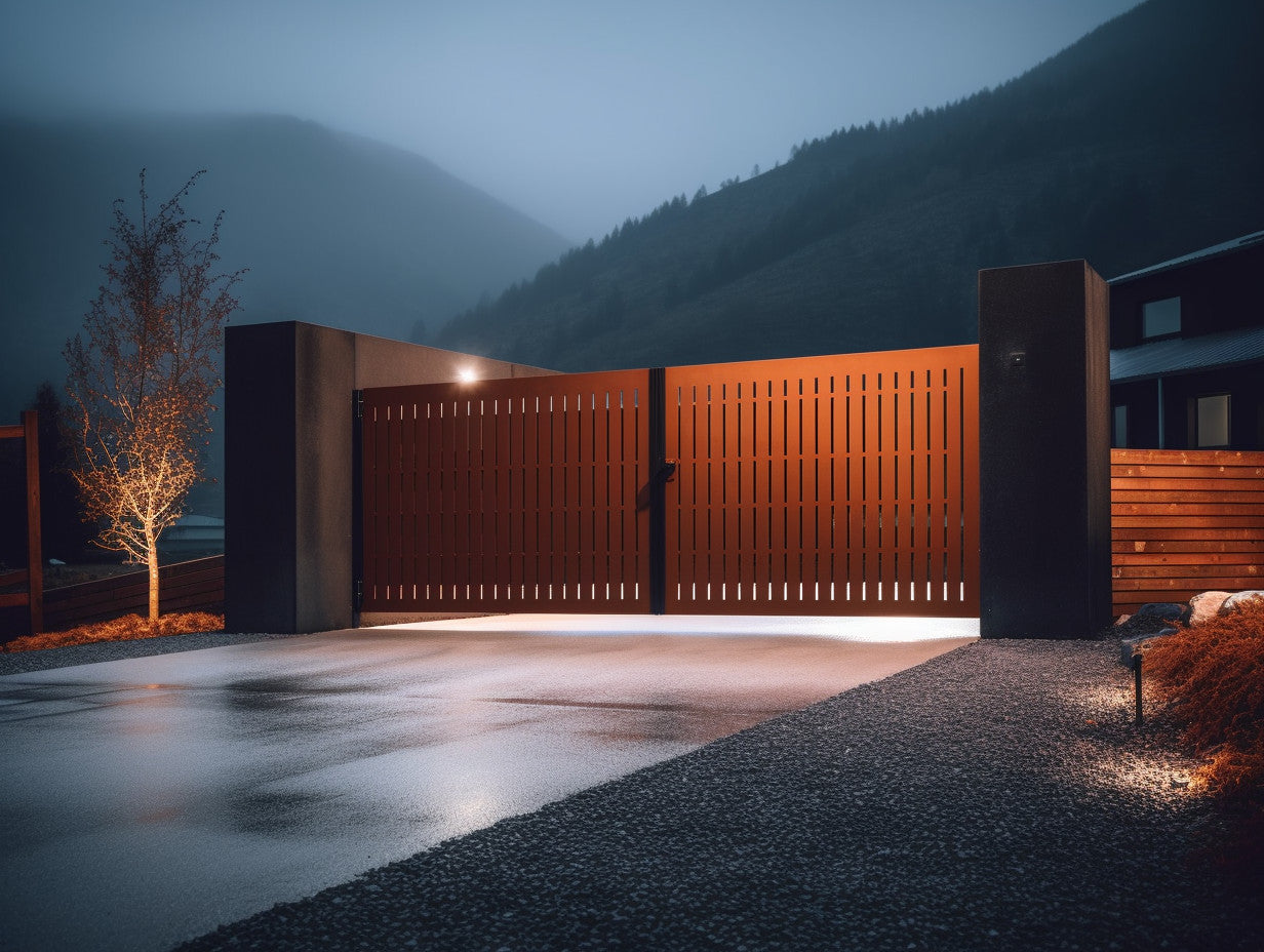 Entrance gate made of COR-TEN® steel - Modern, Bauhaus style. – IDEOVO ...