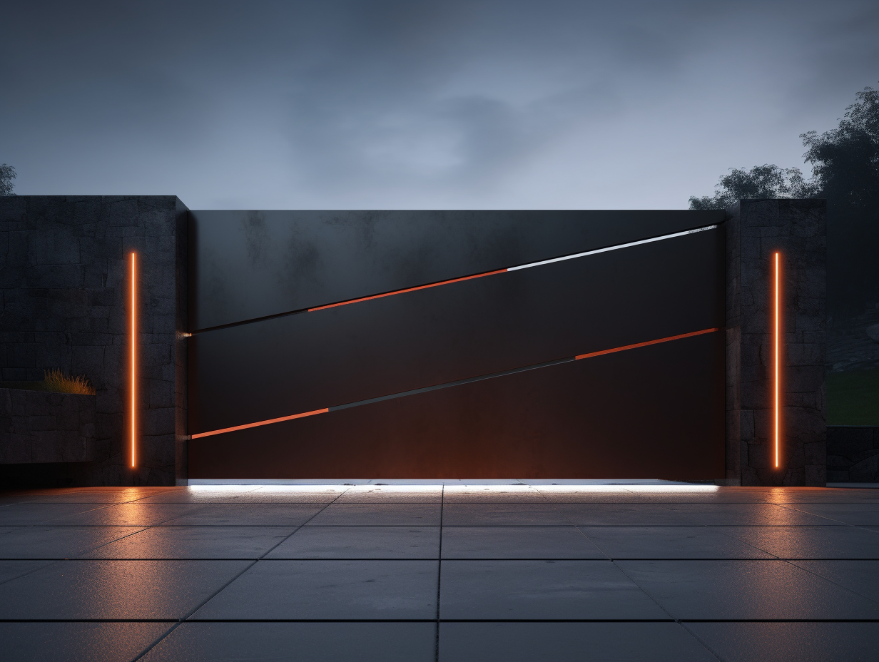Brama wjazdowa ze stali COR-TEN - futurystyczny minimalizm