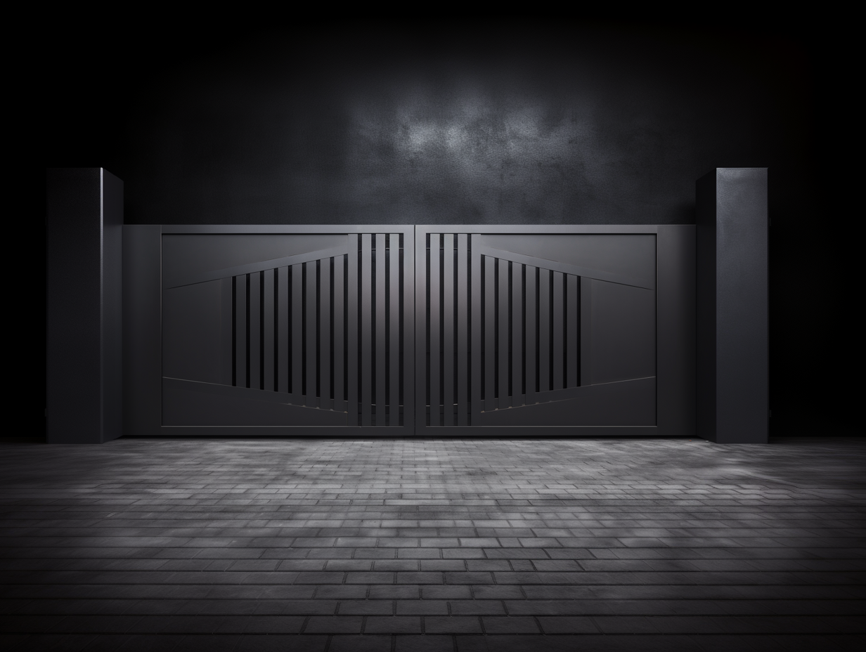 Nowoczesna, kuta brama wjazdowa - futurystyczny minimalizm