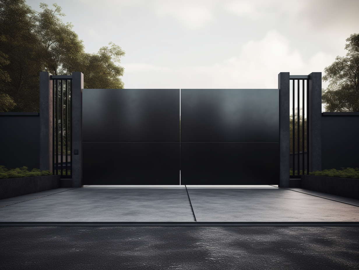 Brama wjazdowa, kuta, wypełniona - minimalistyczna