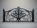 Przęsło ogrodzeniowe, metalowe, kute  - Art Nouveau