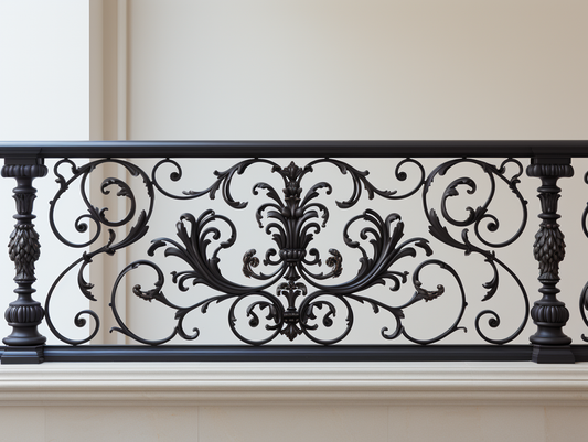 Forged balustrade for balconies, terraces, stairs. Artistic 