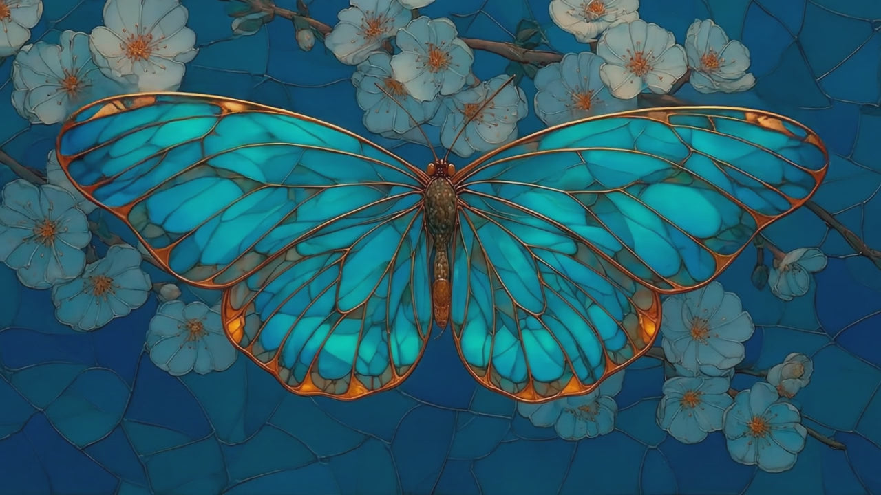Witraż motyl stained glass butterfly 