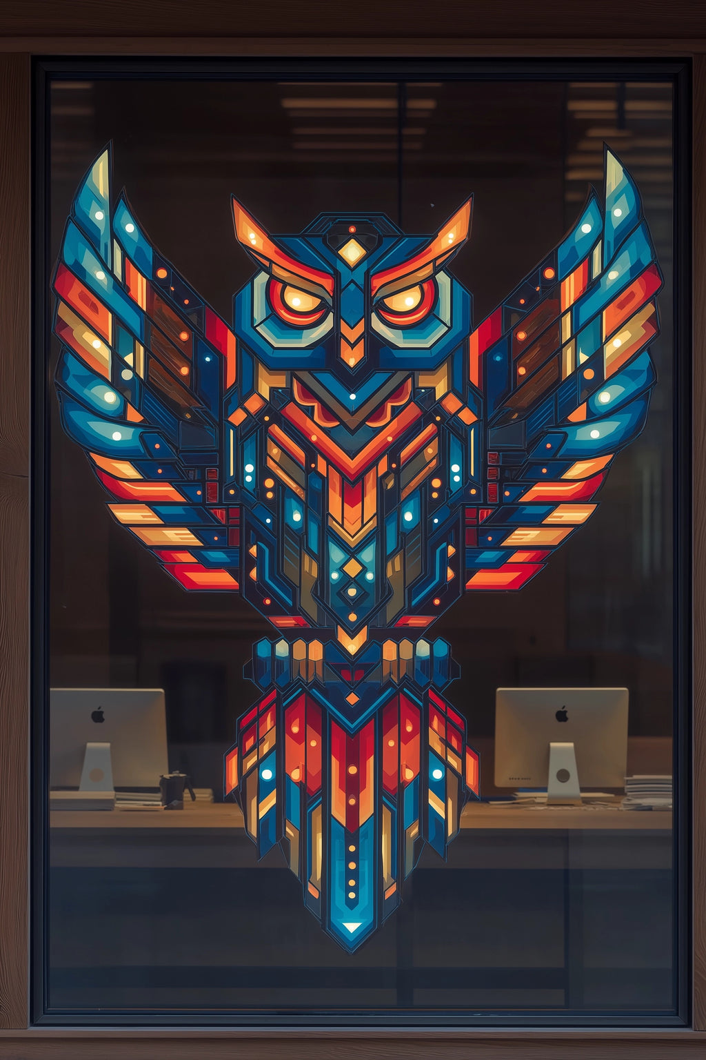 Strix Geometrica witraż mozaika