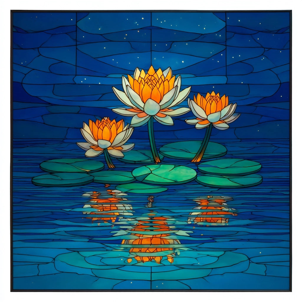 Nymphaea Nocturna (łac. Nocne Lilie Wodne) stained glass