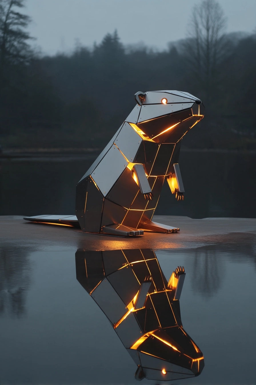 Rzeźba Bóbr świetlny (sculture Beaver Light)