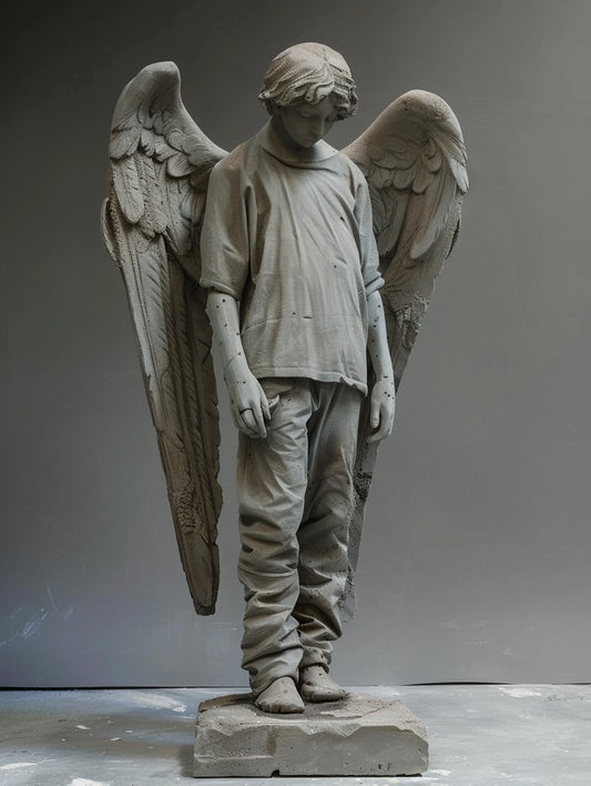 Rzeźba aniołka z betonu artystycznego lub z gipsu