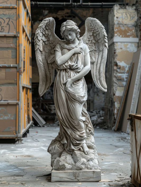 Rzeźba świętego anioła z betonu artystycznego lub z gipsu