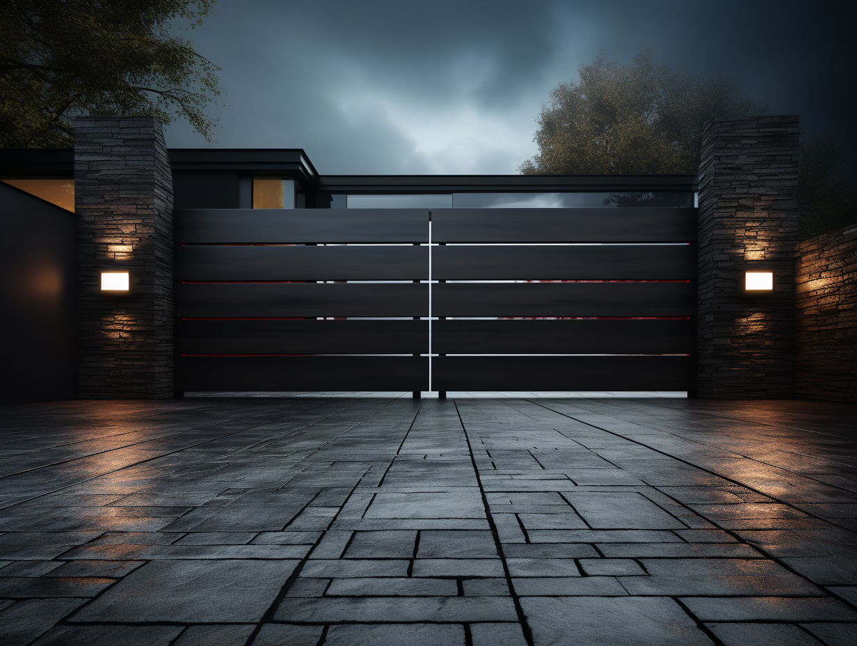 Brama wjazdowa do ogrodu, oszczędny design