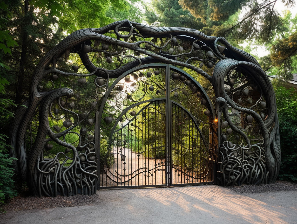 Brama wjazdowa, ręcznie kuta na wymiar - "Zorya"