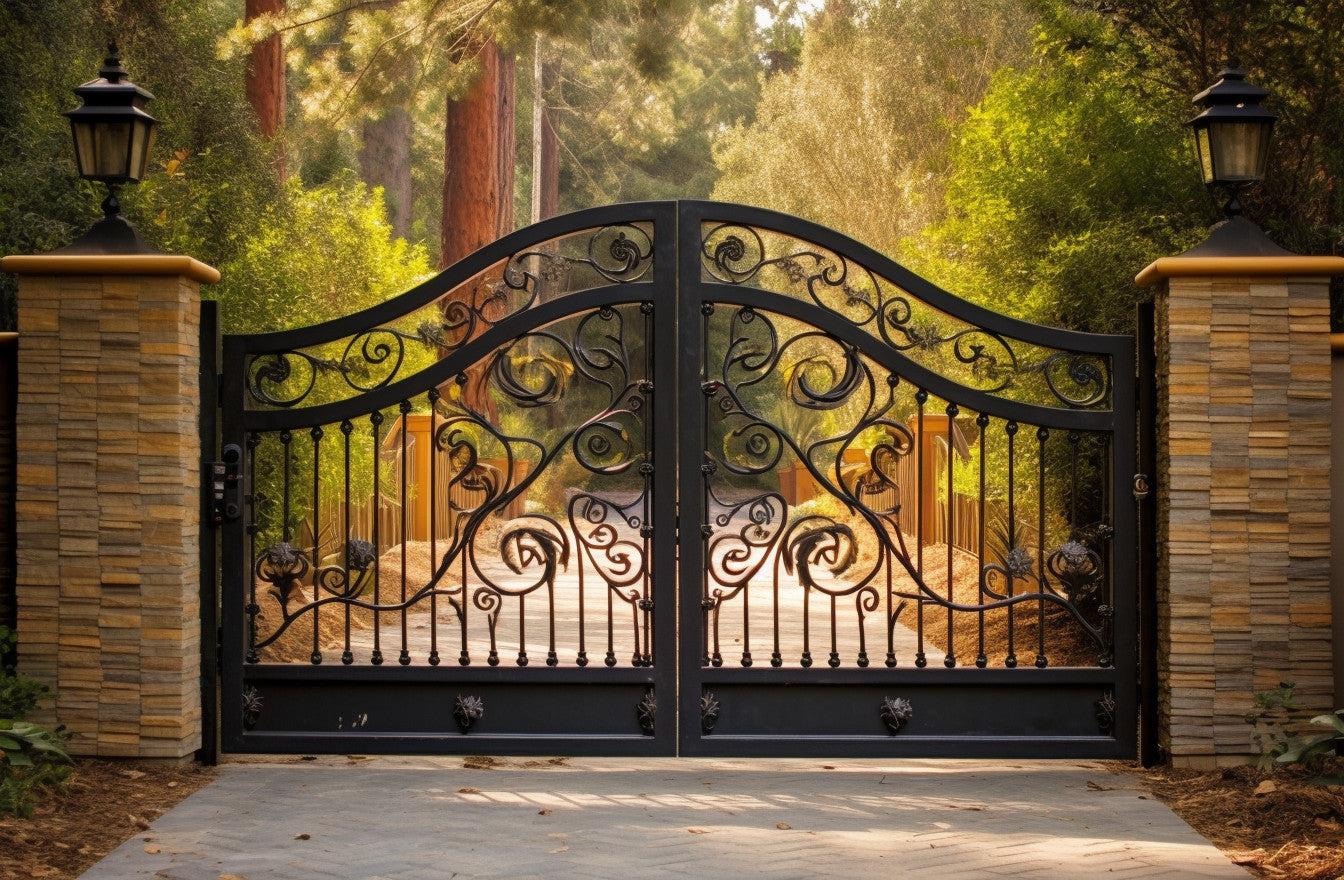 Ozdobna brama wjazdowa, stalowa - "Secesja" ze stali