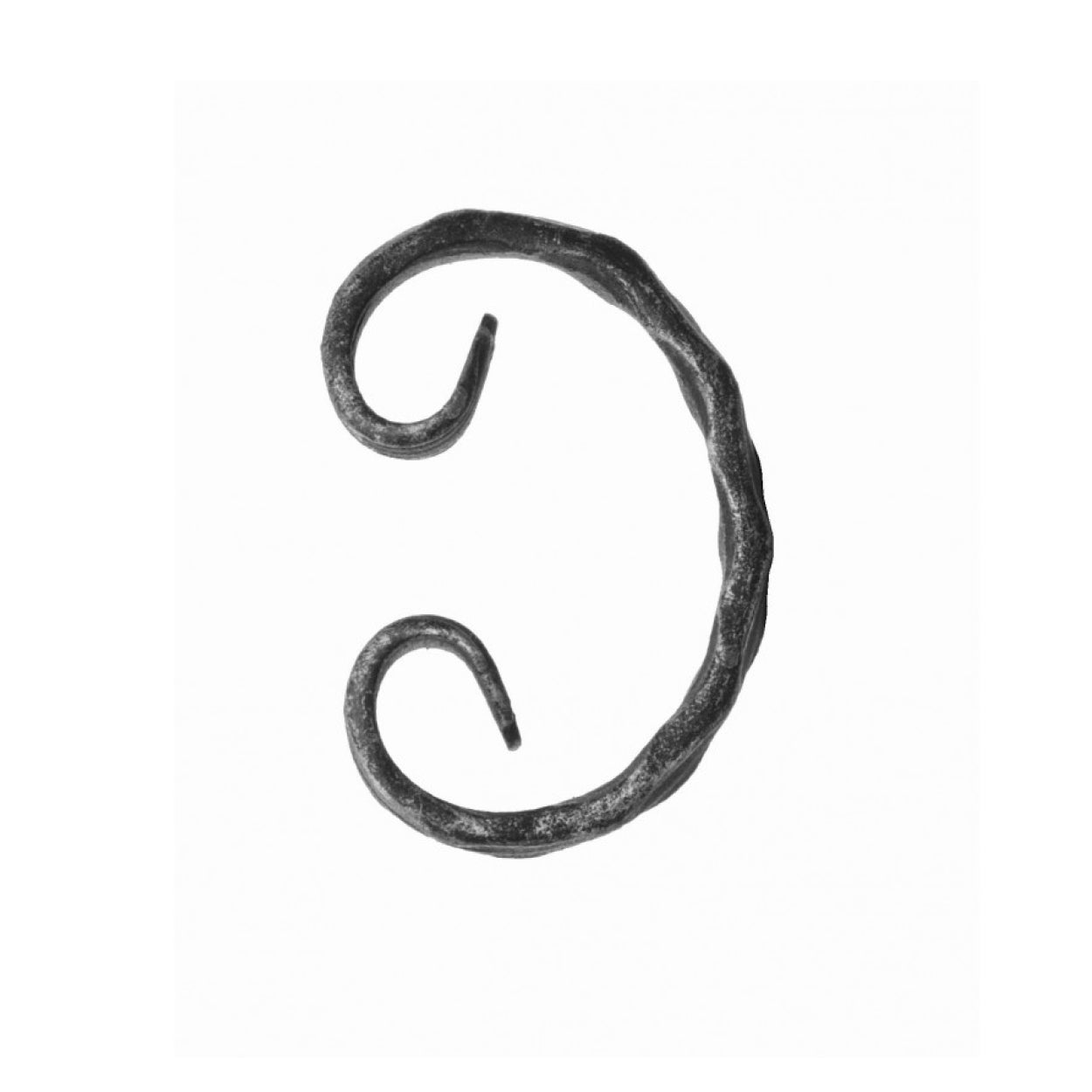 Forged, decorative, swivel element C 80x50 12x6, textured