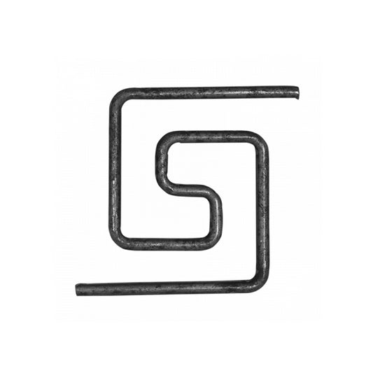 Geschmiedetes Stahlelement, dekorativ ▢ (quadratische griechische Schnecke) 100x120 12x6 Tore, Geländer, Zäune 