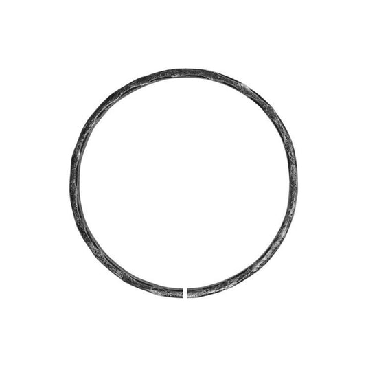 Element kuty ze stali, ozdobny O (okrągły, koło) FI 100 12x16 fakturowany