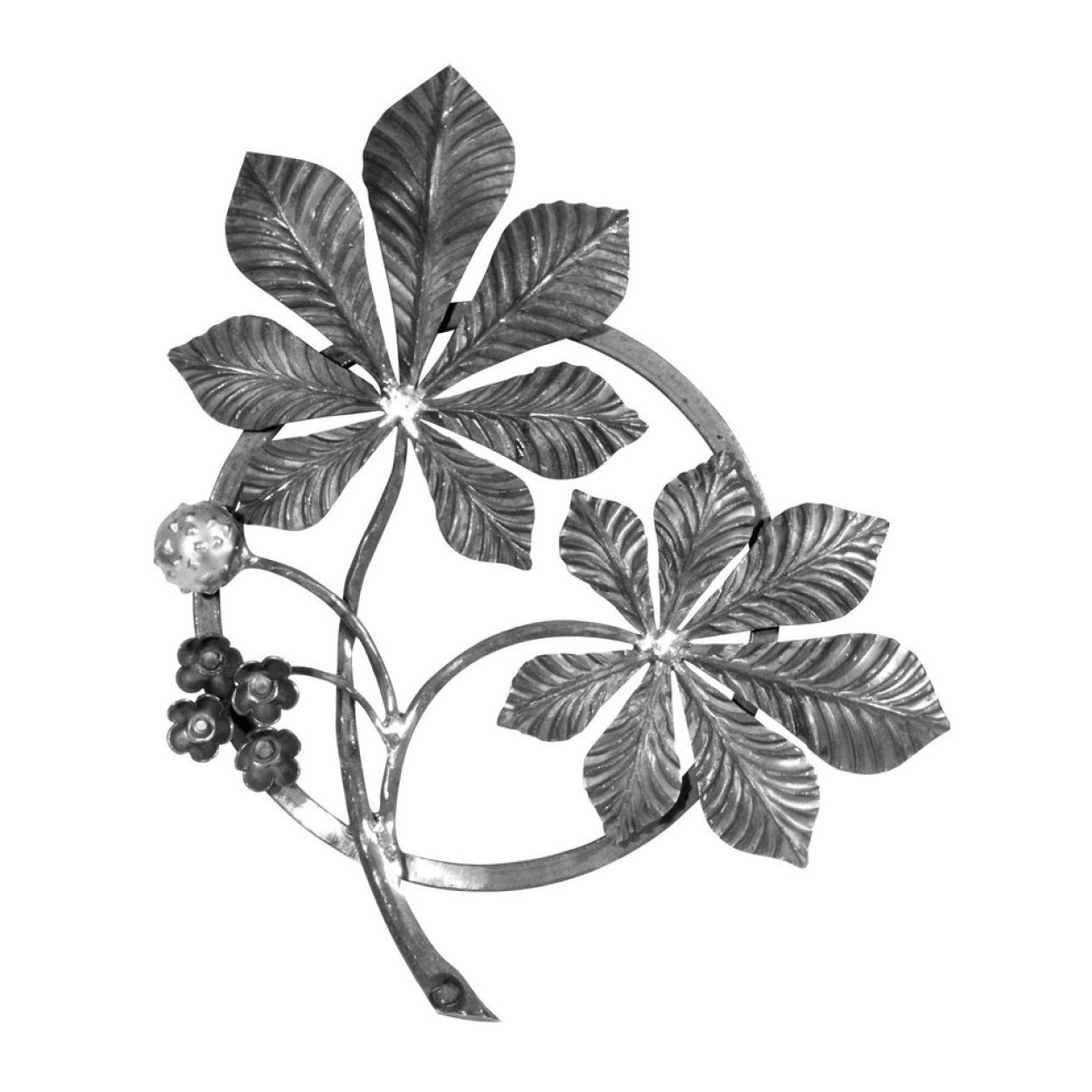 Rozeta dekoracyjna do bram, balustrad, ogrodzeń. Motyw liści i natury.