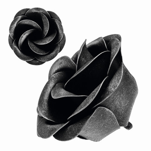 stalowy metal kwiat róży płatki 