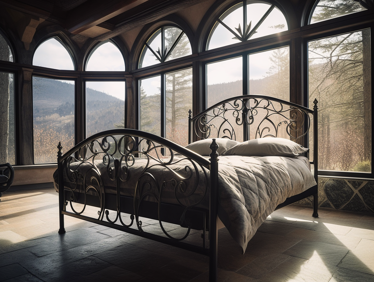 "Biecława" - elegancje łóżko kute, ze stali. stalowe