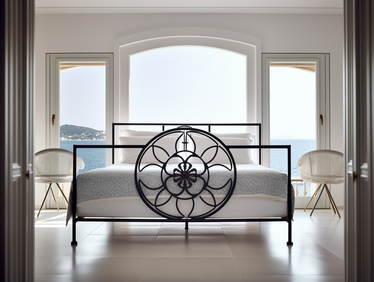 "Kwiat życia" - eksluzywne łóżko kute ze stali metalowe