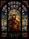 Stained glass - "ancient superhero"