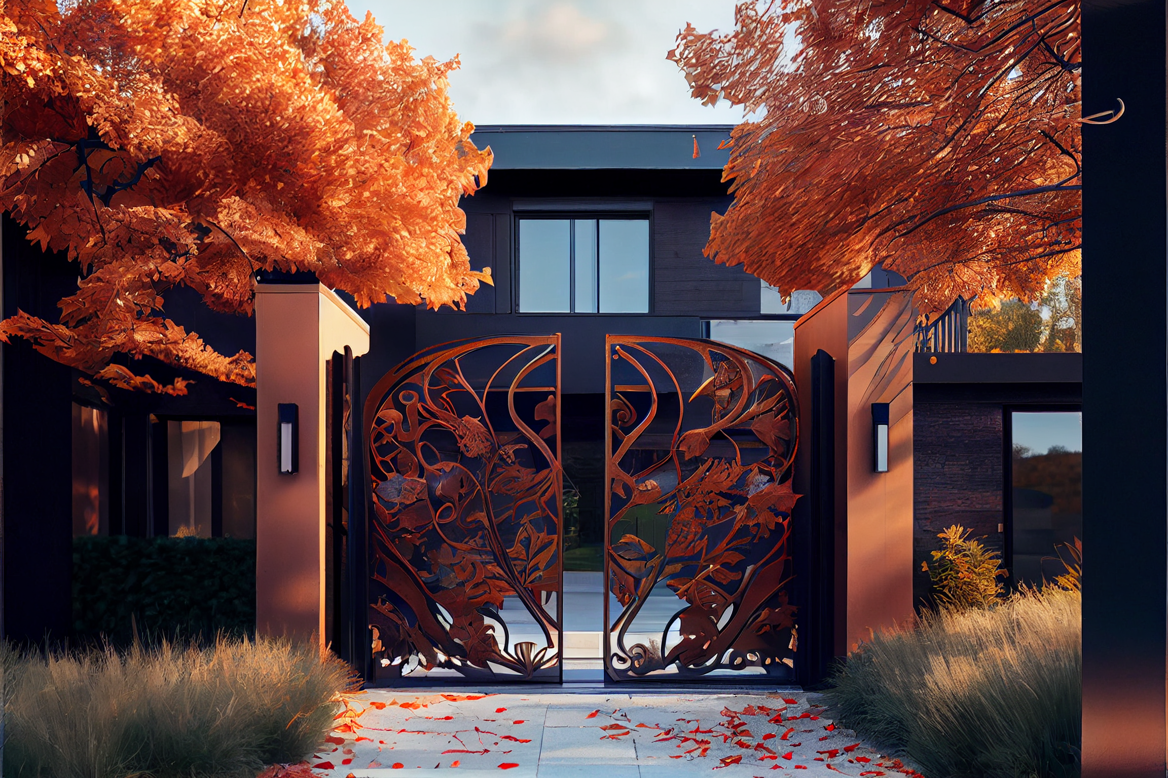 Brama wjazdowa ze stali COR-TEN®