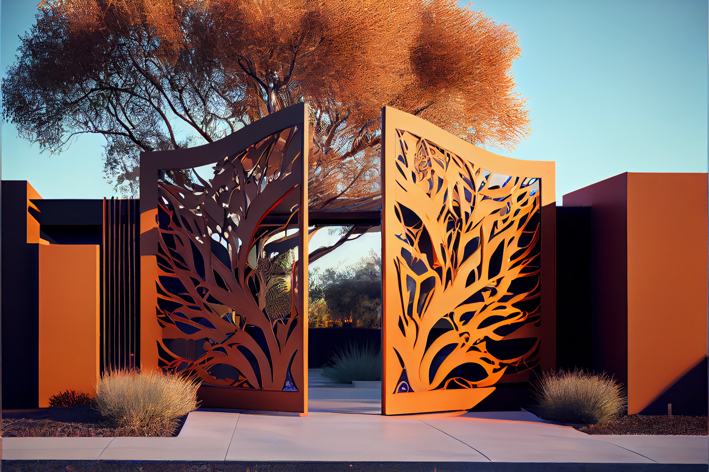 Brama z automatem ze stali COR-TEN®