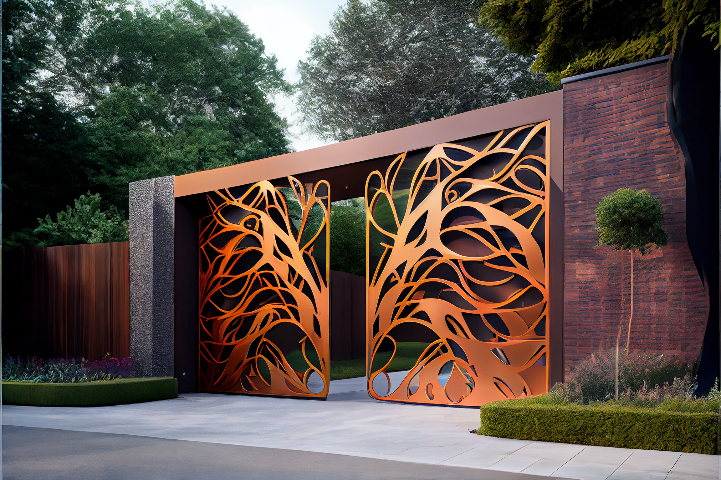 Eingangstor mit automatischer Maschine aus COR-TEN®-Stahl - Climbers