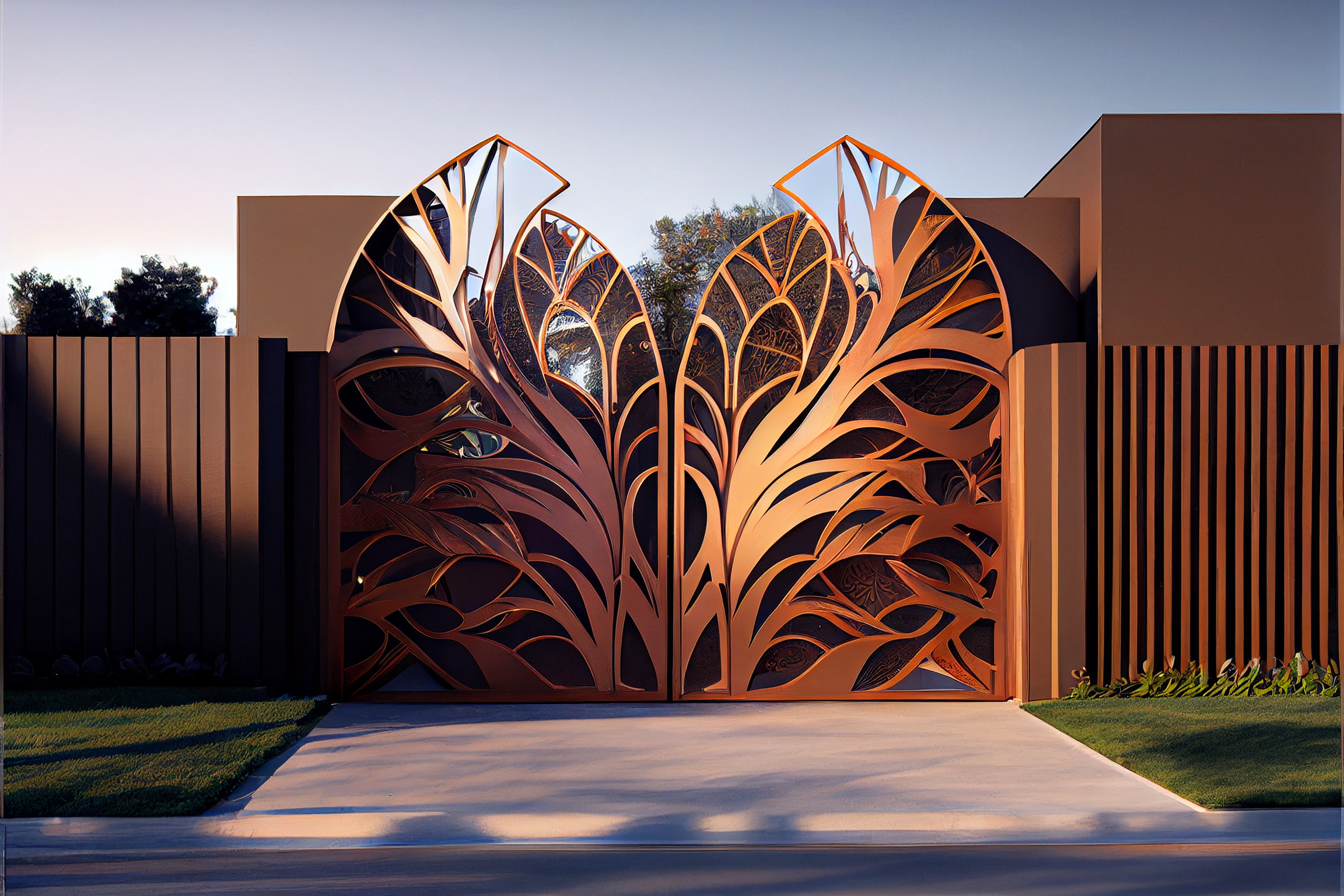 Brama wjazdowa ze stali COR-TEN®