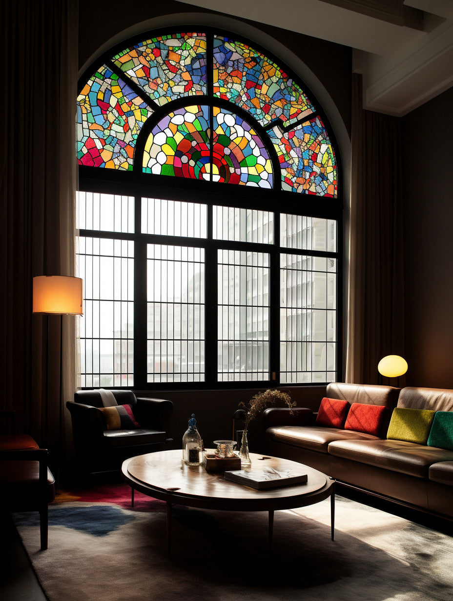 Witraż - "Symfonia słoneczna" tworzony ręcznie na wymiar