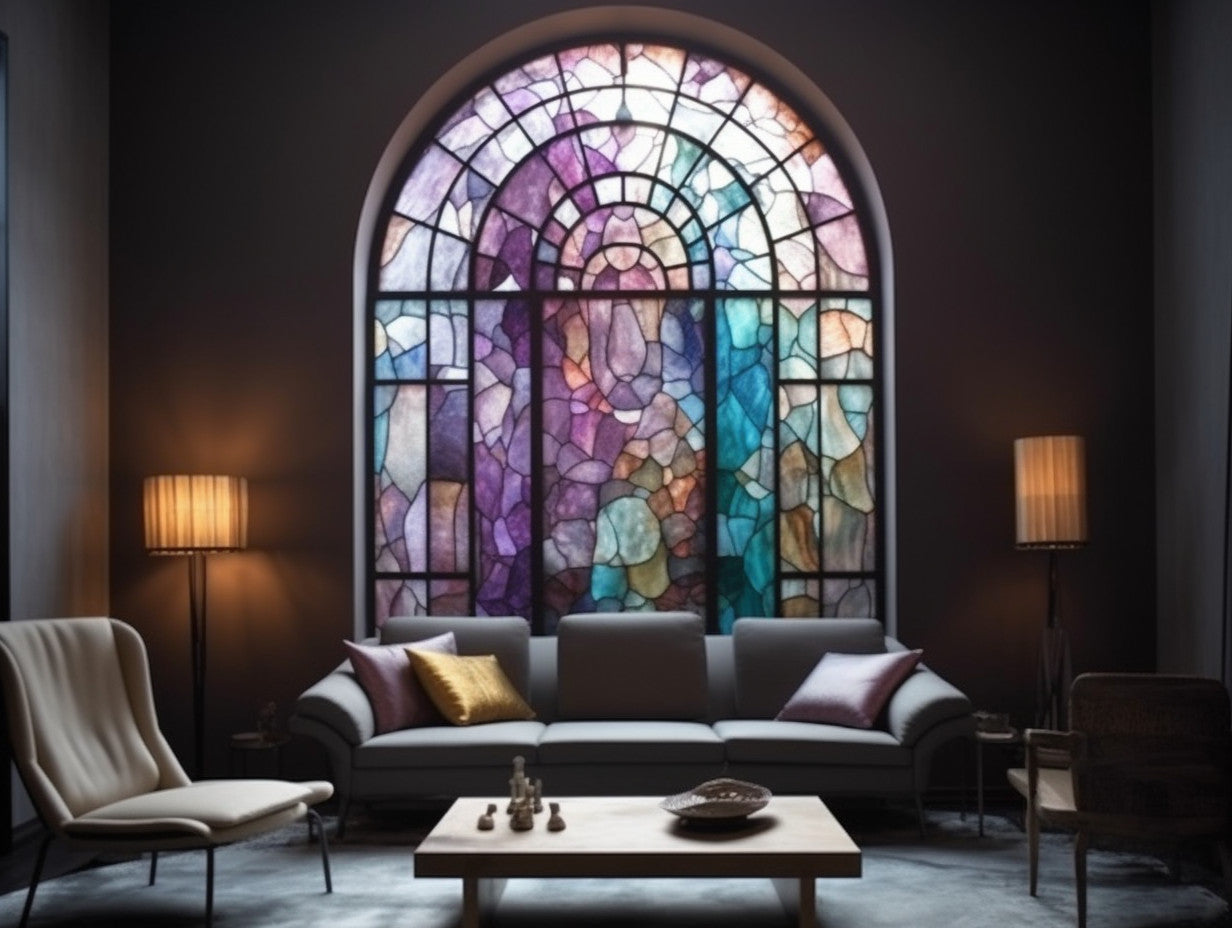 Witraż - "liliowy ołtarz" witraże na wymiar