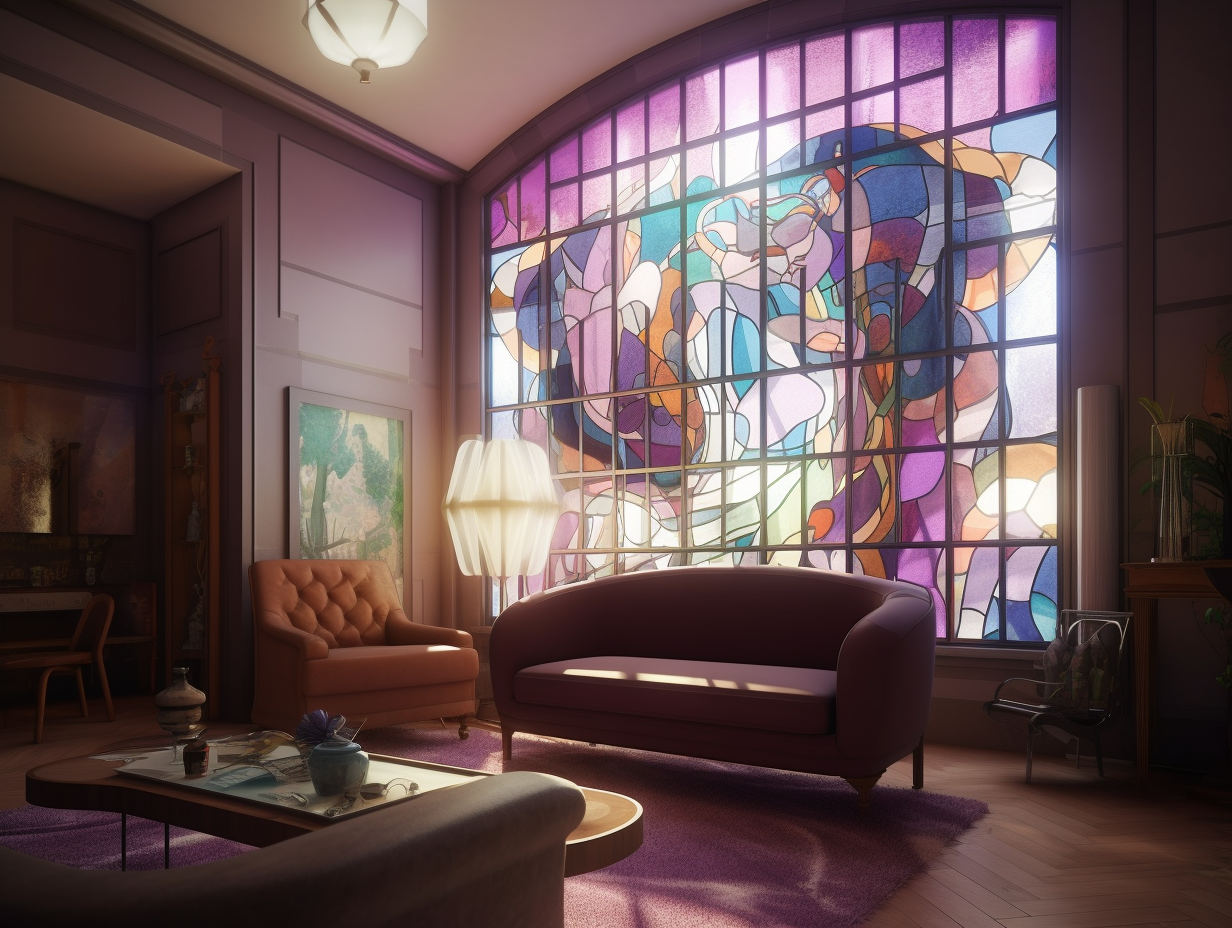 Witraż - liliowa kontemplacja - witraże na wymiar