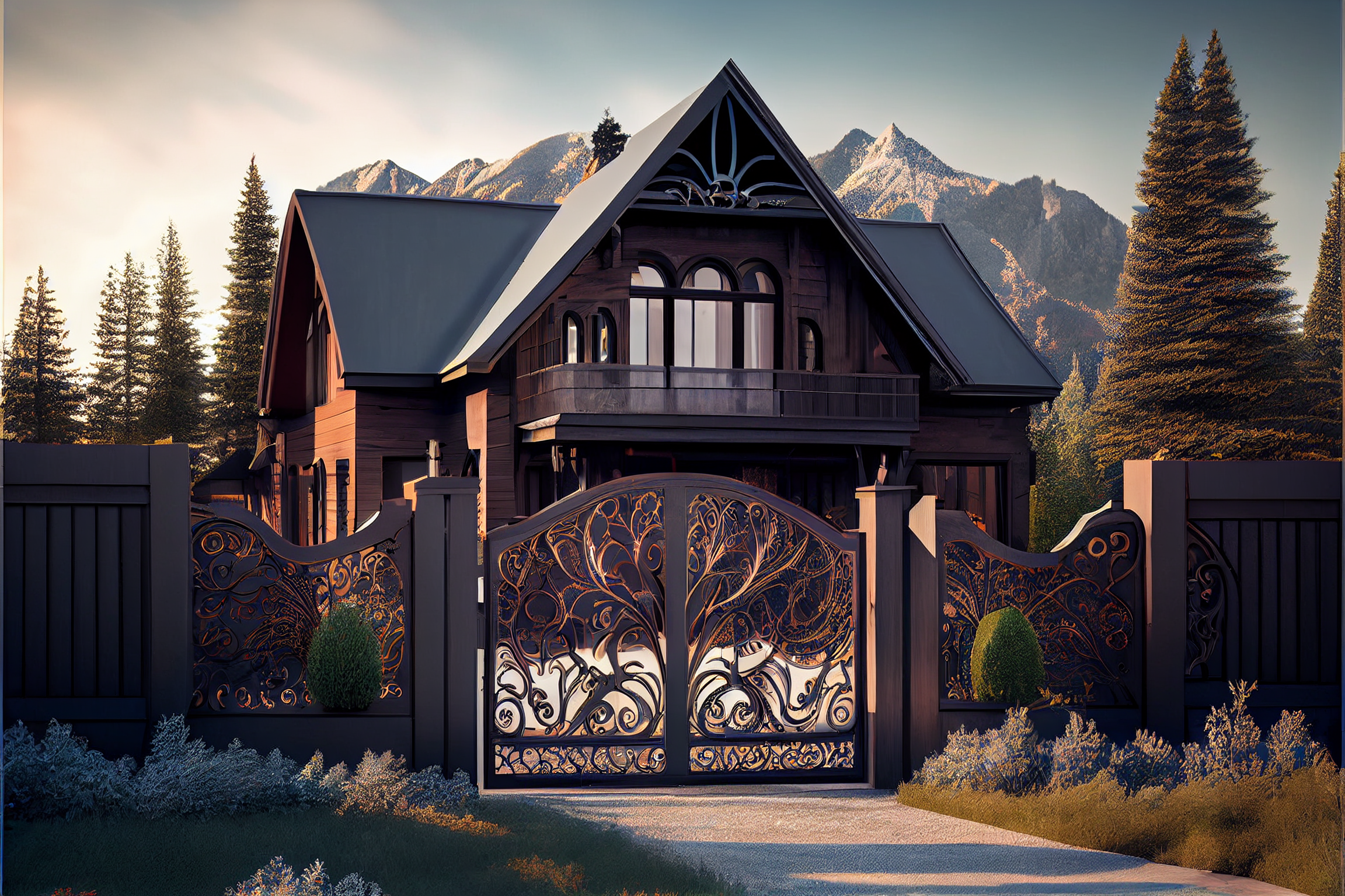 Elegancka brama wjazdowa kuta ze stali - "Kresnik"