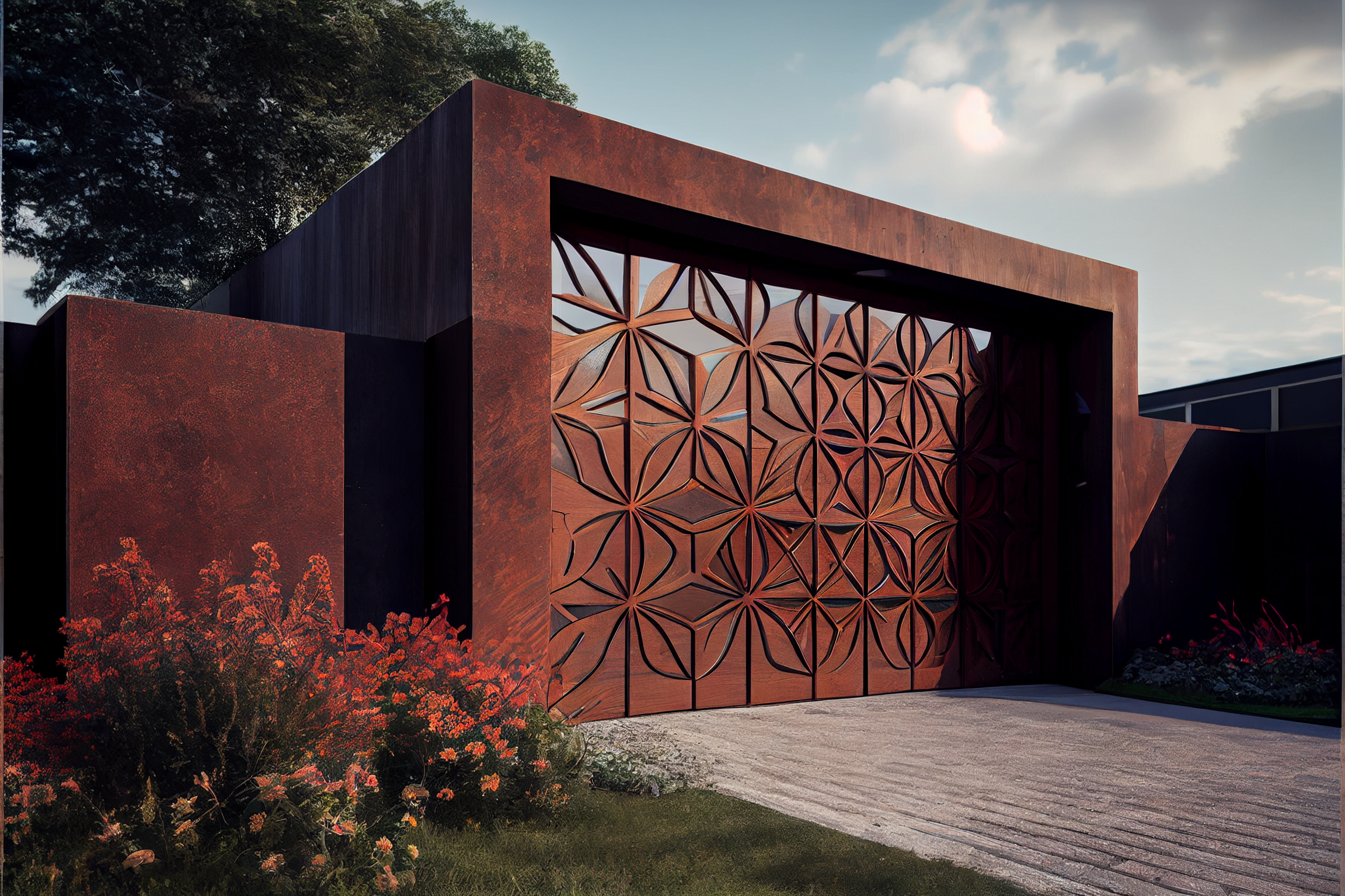 Brama automatyczna ze stali COR-TEN®