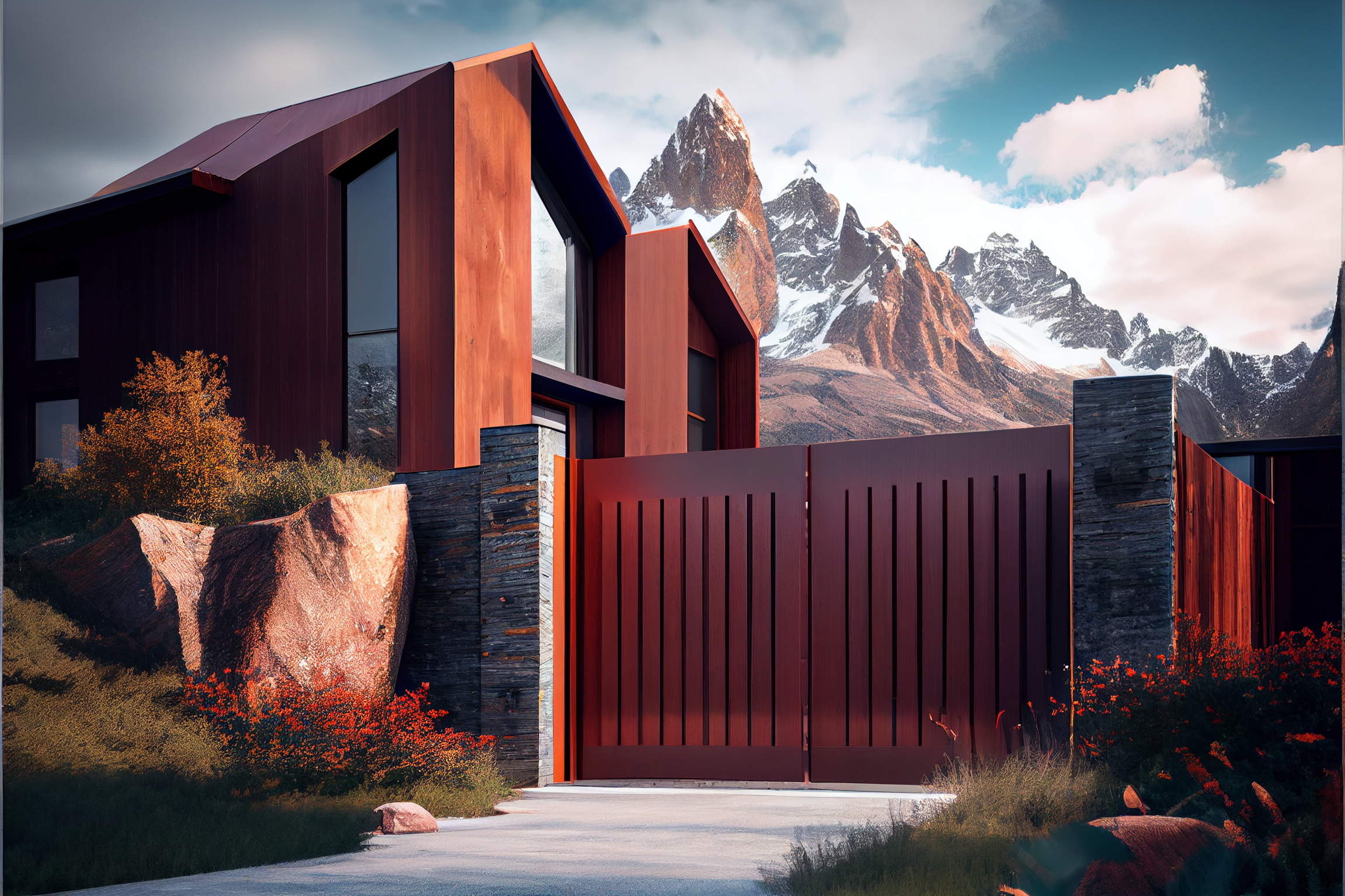 Brama automatyczna ze stali COR-TEN®