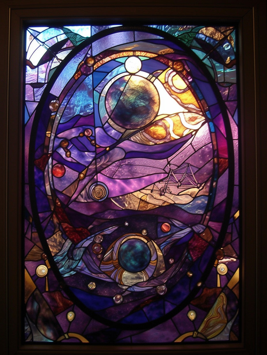 Glasmalerei - „Sternoper in einer lila Version“