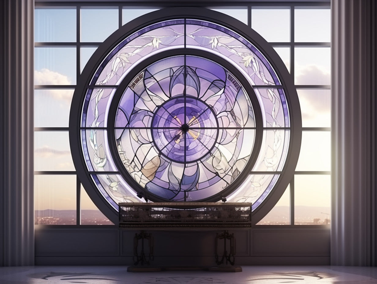 Witraż - "bzowy kwiat życia" witraże na wymiar