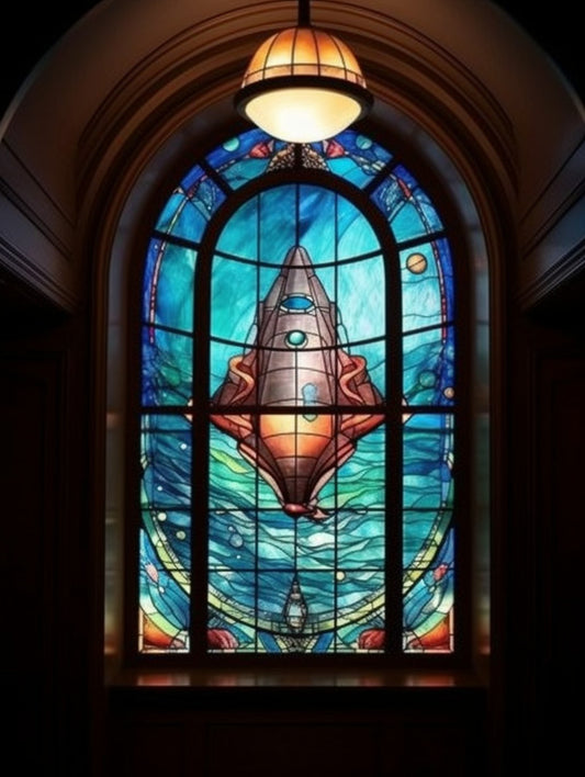 Stained glass - "nautilus" custom made