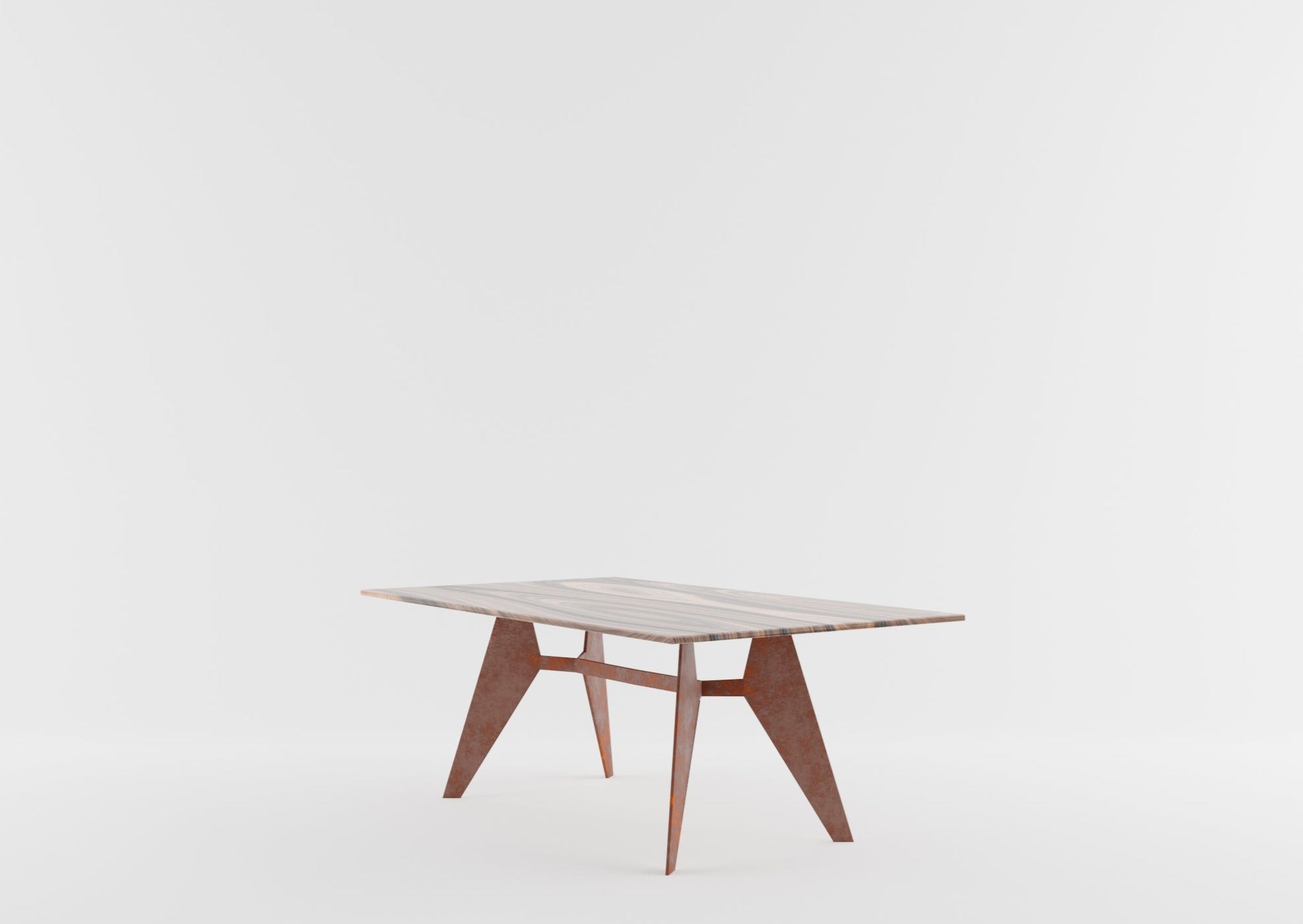 PAJAK – Geschmiedeter Tisch mit Holzplatte