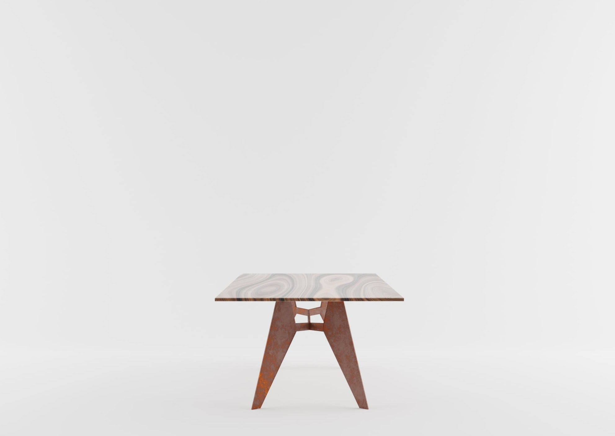 PAJAK – Geschmiedeter Tisch mit Holzplatte